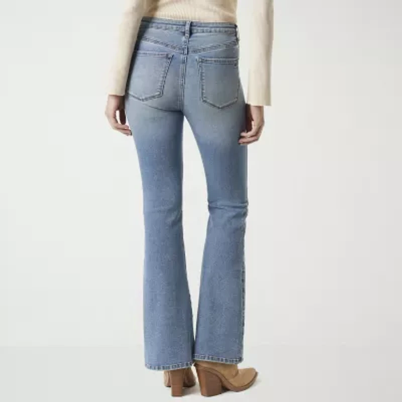 JS Jessica Simpson Embroidered Womens High Rise Flare Leg Jean