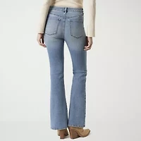 JS Jessica Simpson Embroidered Womens High Rise Flare Leg Jean