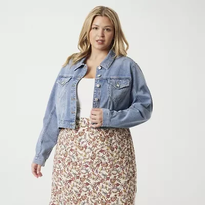 JS Jessica Simpson Womens Denim Midweight Plus Jacket