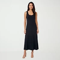24seven Comfort Apparel Womens Scoop Neck Sleeveless Maxi Dress