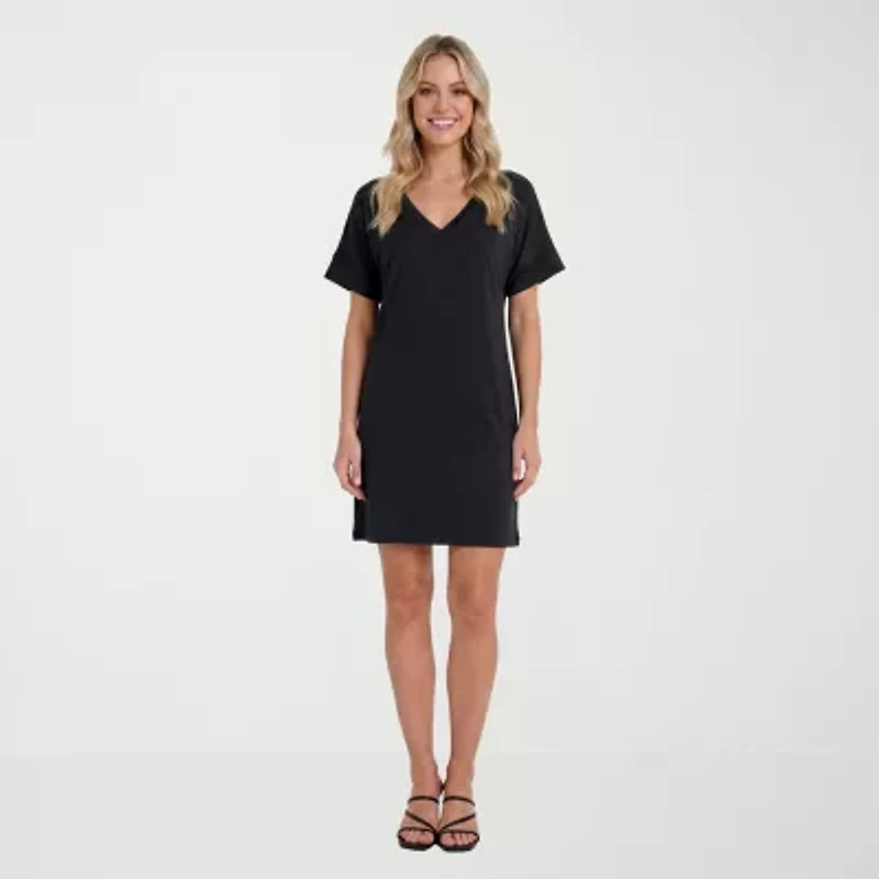 24seven Comfort Apparel Womens Short Sleeve T-Shirt Dress