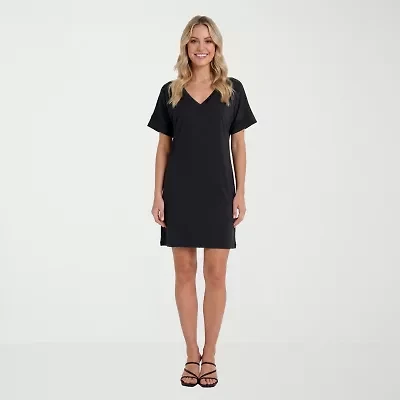 24seven Comfort Apparel Womens Short Sleeve T-Shirt Dress