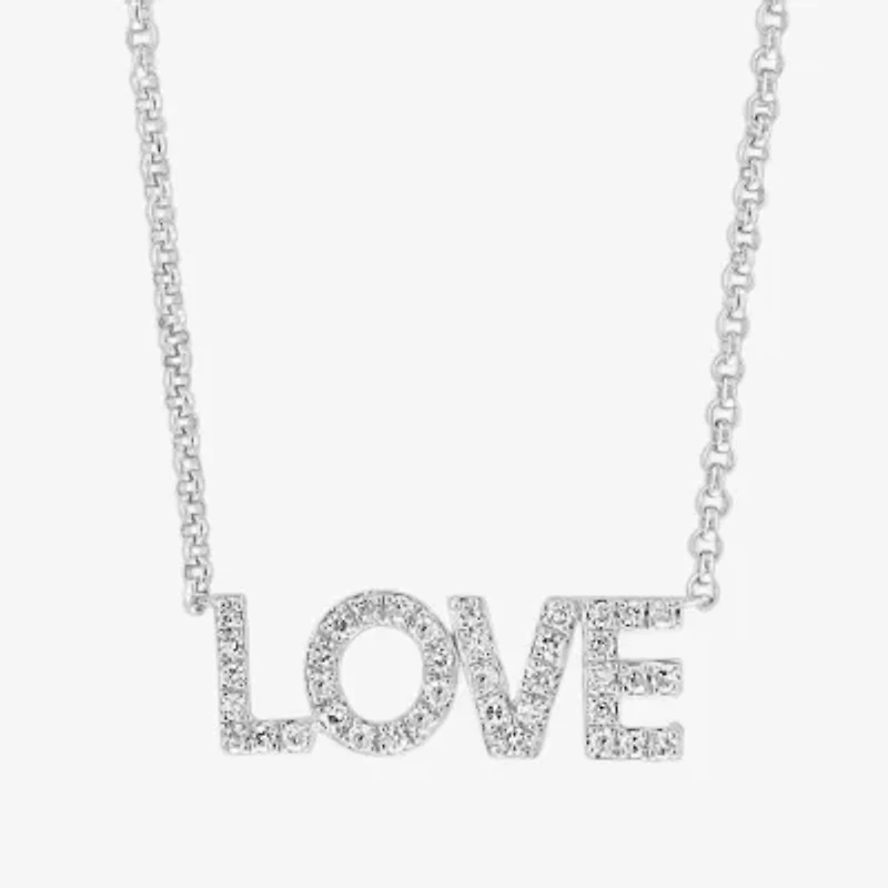 Effy Final Call Limited Quantities! Womens 1/6 CT. T.W. Natural White Diamond Sterling Silver 18 Inch Pendant Necklace