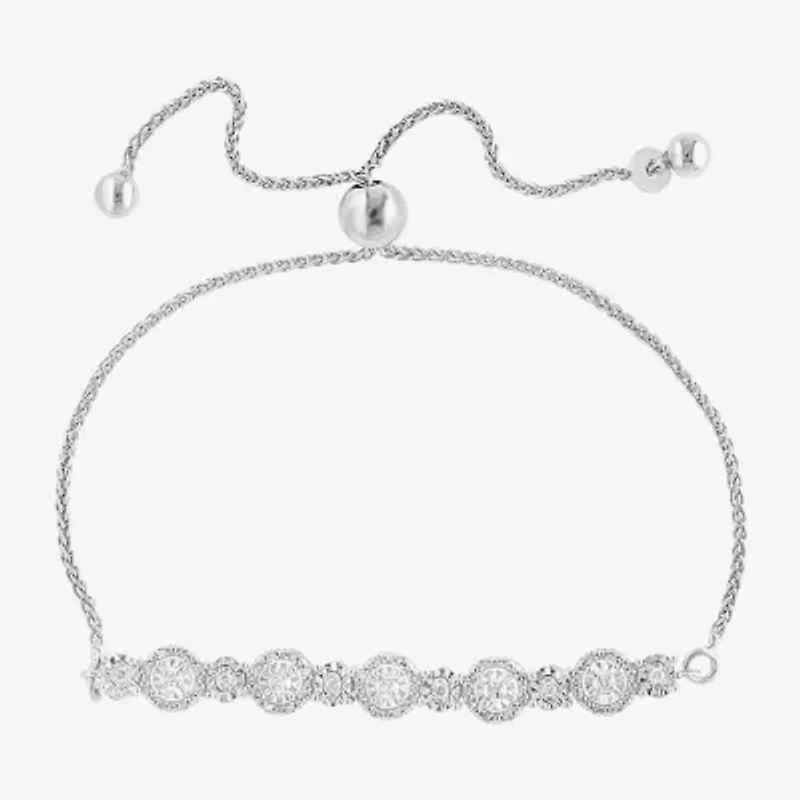 Effy Final Call Limited Quantities! Womens 1/4 CT. T.W. Natural White Diamond Sterling Silver Bolo Bracelet
