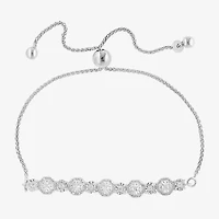 Effy Final Call Limited Quantities! Womens 1/4 CT. T.W. Natural White Diamond Sterling Silver Bolo Bracelet
