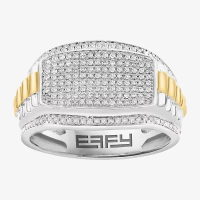 Effy Final Call Limited Quantities! Mens 1/2 CT. T.W. Natural Diamond 14K Gold Over Silver Rectangular Fashion Ring