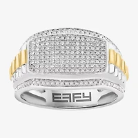 Effy Final Call Limited Quantities! Mens 1/2 CT. T.W. Natural Diamond 14K Gold Over Silver Rectangular Fashion Ring