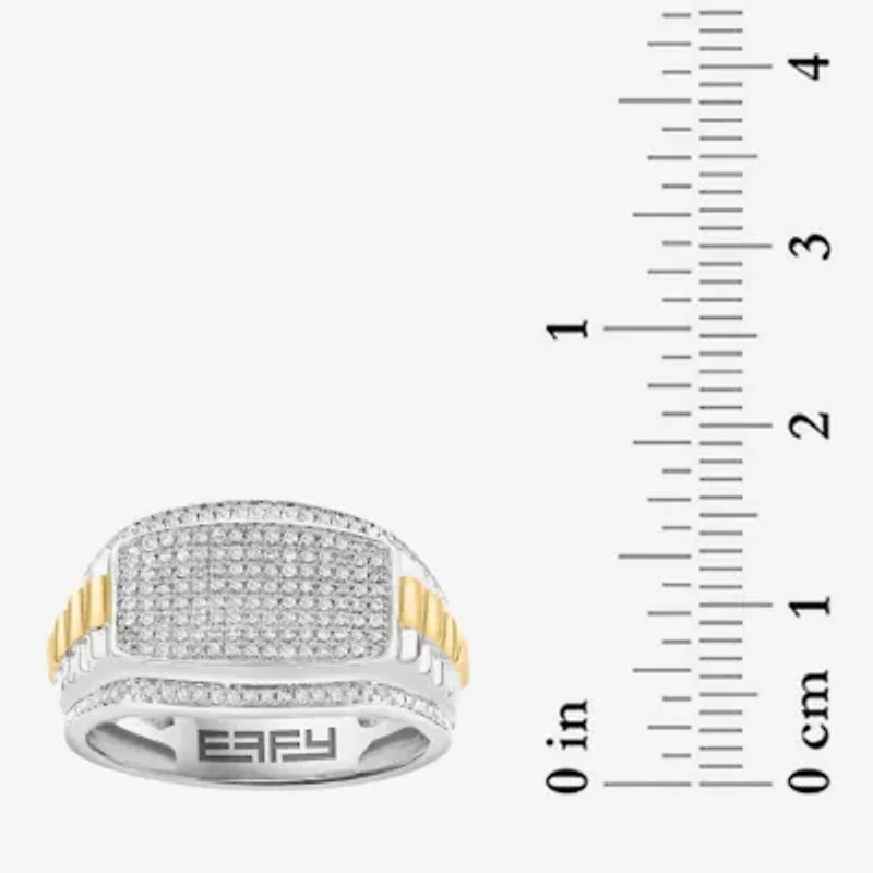 Effy Final Call Limited Quantities! Mens 1/2 CT. T.W. Natural Diamond 14K Gold Over Silver Rectangular Fashion Ring