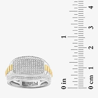 Effy Final Call Limited Quantities! Mens 1/2 CT. T.W. Natural Diamond 14K Gold Over Silver Rectangular Fashion Ring