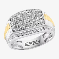 Effy Final Call Limited Quantities! Mens 1/2 CT. T.W. Natural Diamond 14K Gold Over Silver Rectangular Fashion Ring