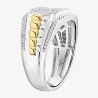 Effy Final Call Limited Quantities! Mens 1/2 CT. T.W. Natural Diamond 14K Gold Over Silver Rectangular Fashion Ring