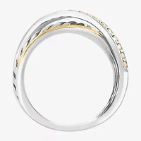 Effy Final Call Limited Quantities! Womens 1/10 CT. T.W. Genuine White Diamond 18K Gold Over Silver Crossover Band