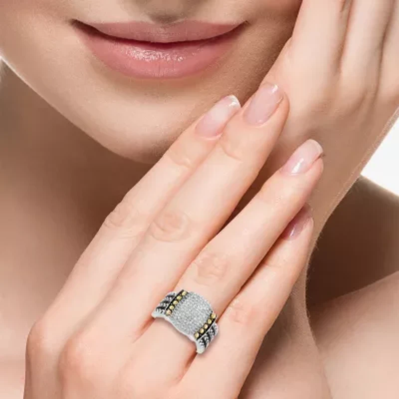 Effy Final Call Limited Quantities! Womens 3/8 CT. T.W. Genuine White Diamond 18K Gold Over Silver Band
