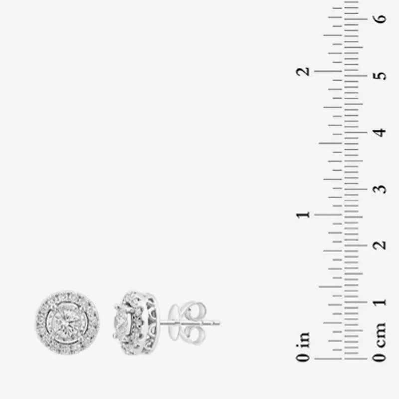 Effy Final Call Limited Quantities! 1 CT. T.W. Lab Grown White Diamond 14K White Gold 21.8mm Round Stud Earrings