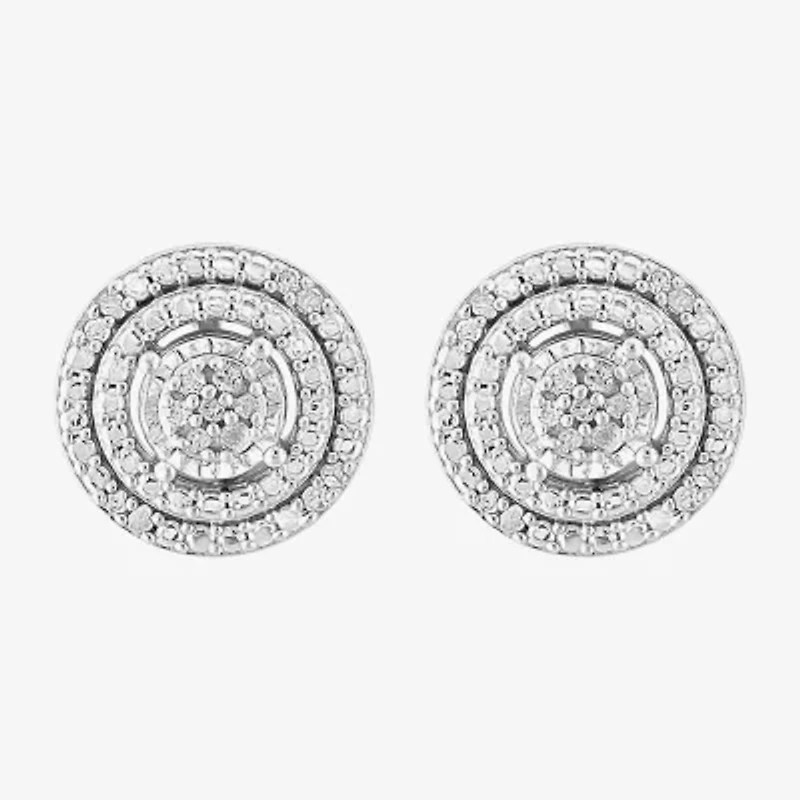 Effy Final Call Limited Quantities! 1/10 CT. T.W. Natural White Diamond Sterling Silver 9.5mm Round Stud Earrings