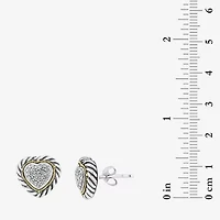 Effy Final Call Limited Quantities! 1/5 CT. Natural White Diamond 18K Gold Over Silver 10mm Heart Stud Earrings