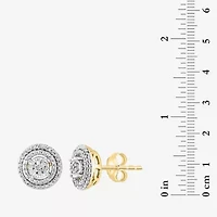 Effy Final Call Limited Quantities! 1/10 CT. T.W. Natural White Diamond 14K Gold Over Silver 9.5mm Round Stud Earrings