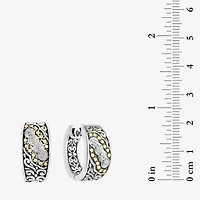 Effy Final Call Limited Quantities! Womens 1/8 CT. T.W. Natural White Diamond 18K Gold Over Silver 14.5mm Hoop Earrings