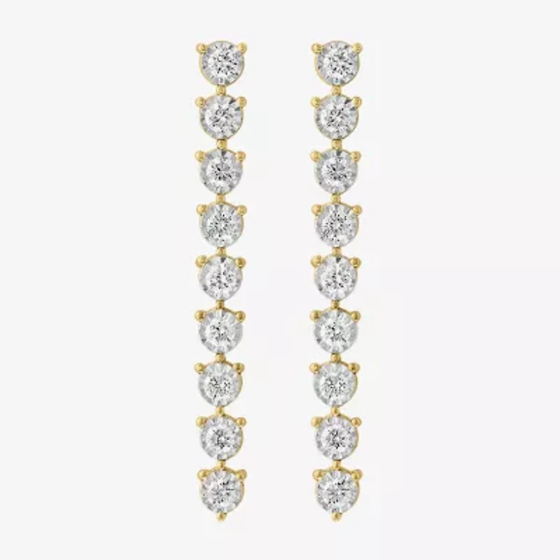 Effy Final Call Limited Quantities! Womens 3/4 CT. T.W. Lab Grown White Diamond 14K Gold Drop Earrings