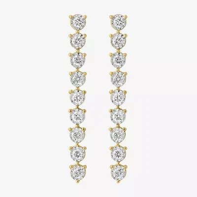 Effy Final Call Limited Quantities! Womens 3/4 CT. T.W. Lab Grown White Diamond 14K Gold Drop Earrings