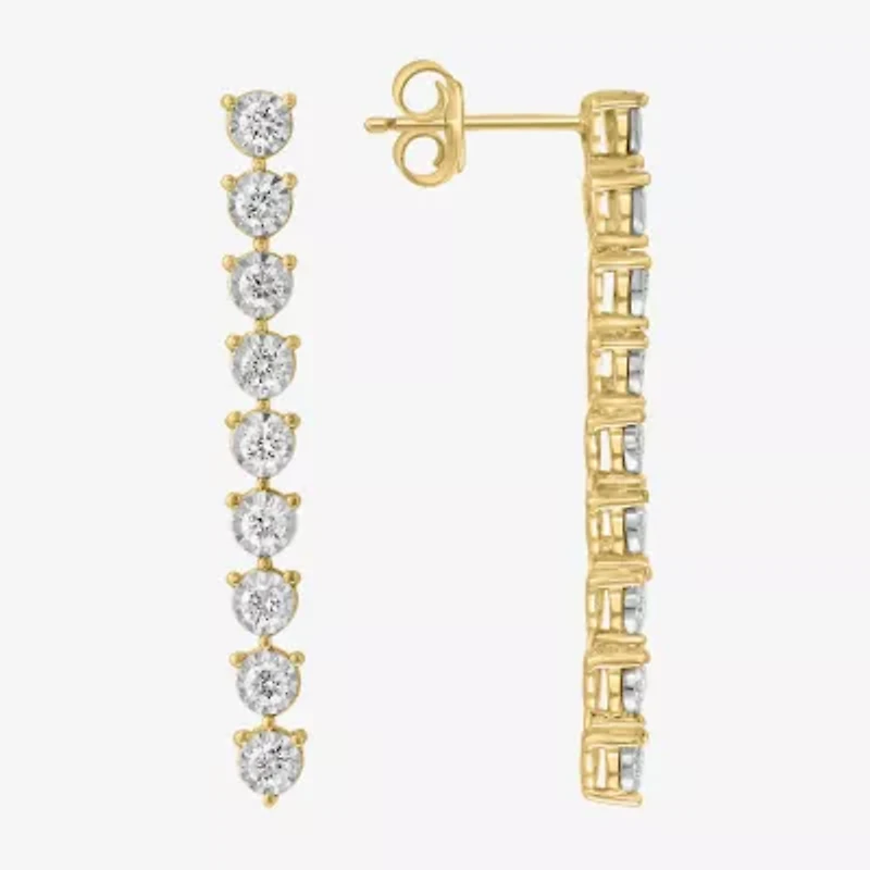 Effy Final Call Limited Quantities! Womens 3/4 CT. T.W. Lab Grown White Diamond 14K Gold Drop Earrings