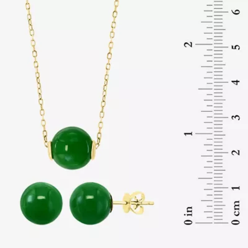 Effy Final Call Limited Quantities! Womens Genuine Green Jade 14K Gold Round 2-pc. Jewelry Set