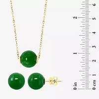 Effy Final Call Limited Quantities! Womens Genuine Green Jade 14K Gold Round 2-pc. Jewelry Set