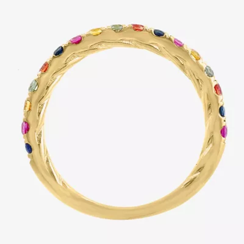 Effy Final Call Limited Quantities! Womens Genuine Sapphire 14K Gold Over Silver Stackable Ring