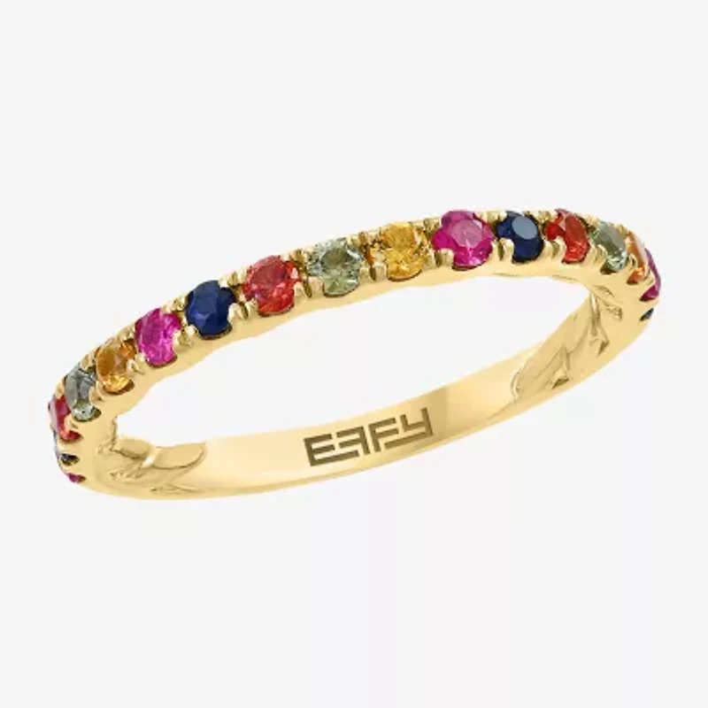 Effy Final Call Limited Quantities! Womens Genuine Sapphire 14K Gold Over Silver Stackable Ring