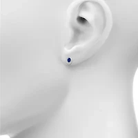 Lab Created Blue Sapphire Sterling Silver 12.5mm Oval Stud Earrings