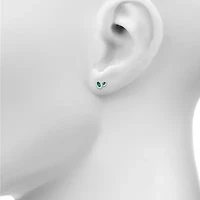 Lab Created Green Emerald Sterling Silver 8.5mm Marquise Stud Earrings