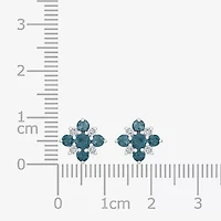 Genuine Blue Topaz Sterling Silver 10mm Stud Earrings