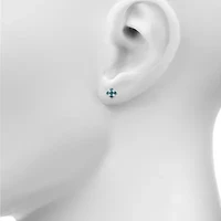 Genuine Blue Topaz Sterling Silver 10mm Stud Earrings