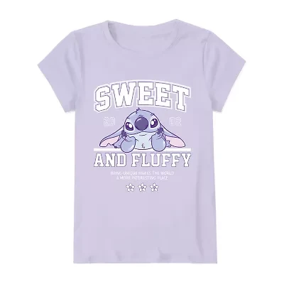 Little & Big Kid Girls Round Neck Short Sleeve Regular Fit Graphic T-Shirt