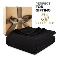 SUPERIOR® Diamond Weave Breathable Cotton All-Season Throw
