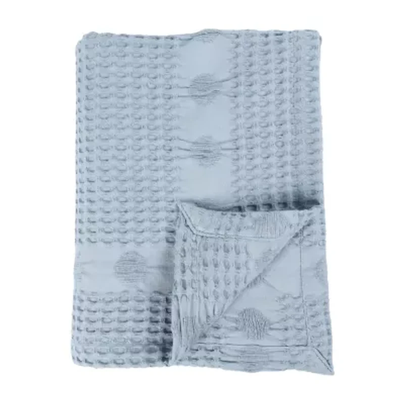 SUPERIOR® Mai Waffle Weave Honeycomb Textured Cotton Multi-Use Throw