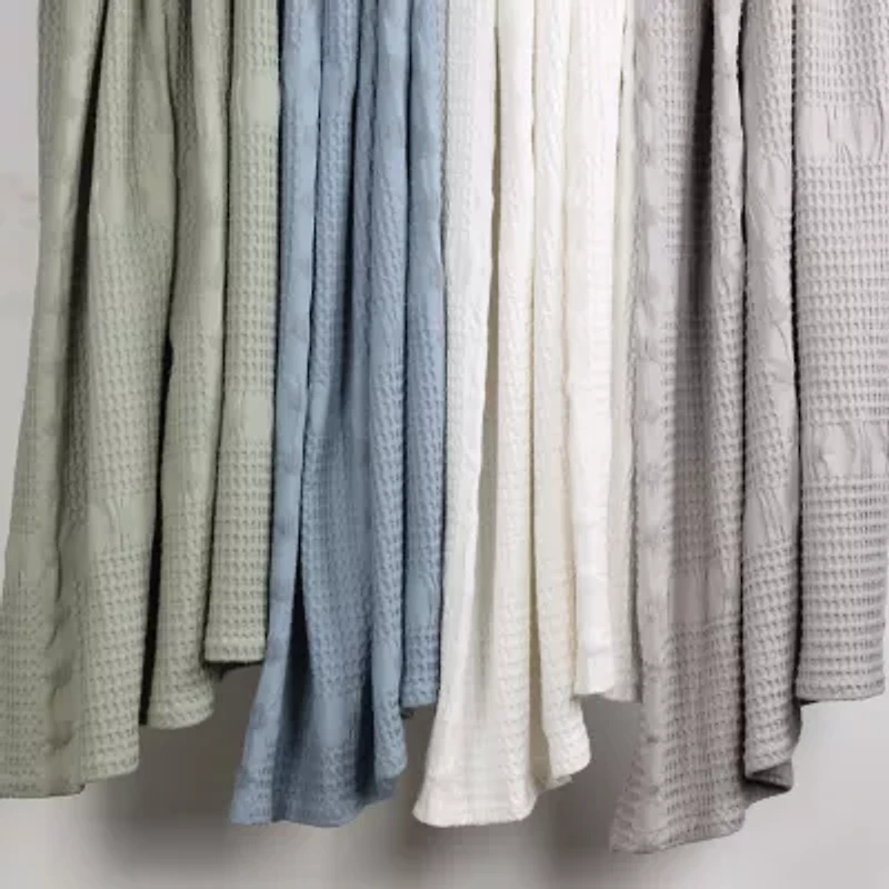SUPERIOR® Mai Waffle Weave Honeycomb Textured Cotton Multi-Use Throw
