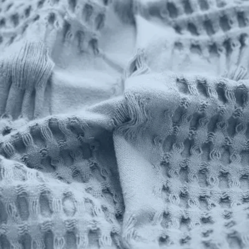 SUPERIOR® Mai Waffle Weave Honeycomb Textured Cotton Multi-Use Throw
