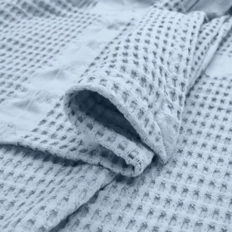 SUPERIOR® Mai Waffle Weave Honeycomb Textured Cotton Multi-Use Throw