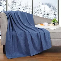 SUPERIOR® Jena Jacquard Weave Textured Chevron Cotton Multi-Use Throw
