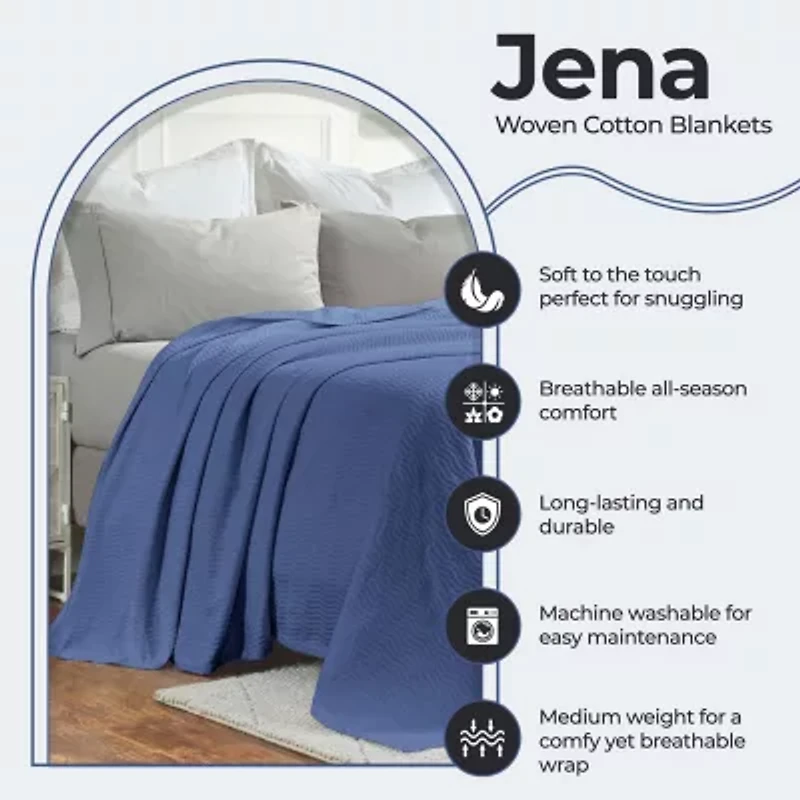 SUPERIOR® Jena Jacquard Weave Textured Chevron Cotton Multi-Use Throw