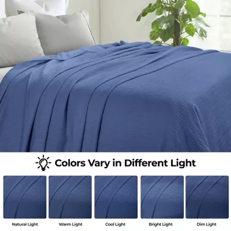 SUPERIOR® Jena Jacquard Weave Textured Chevron Cotton Multi-Use Throw