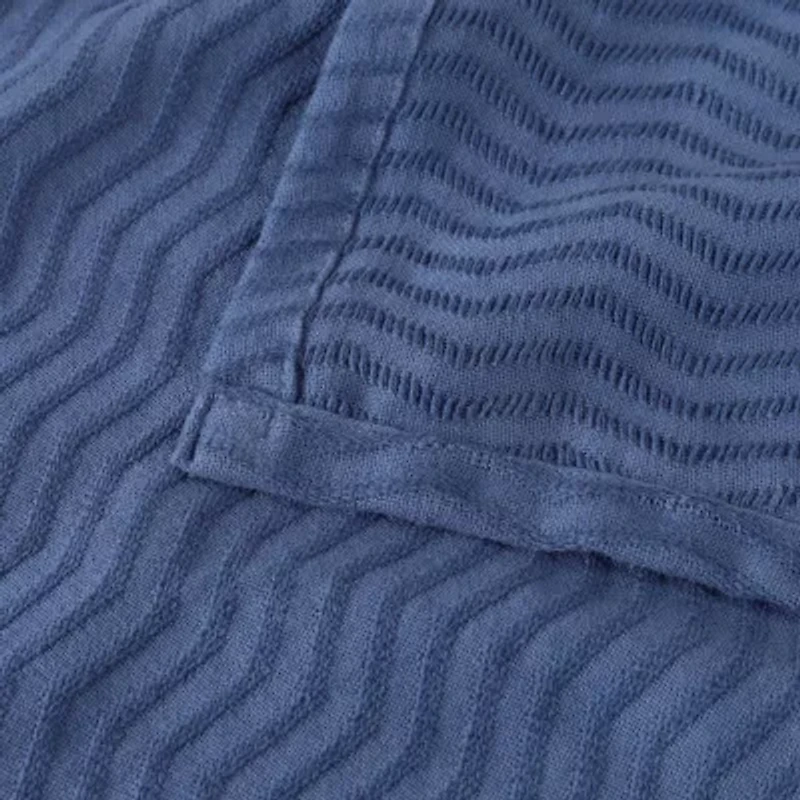SUPERIOR® Jena Jacquard Weave Textured Chevron Cotton Multi-Use Throw