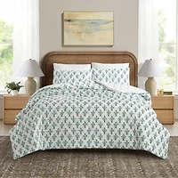 Laurel & Mayfair Paradise Stamp Floral 3-pc. Quilt Set