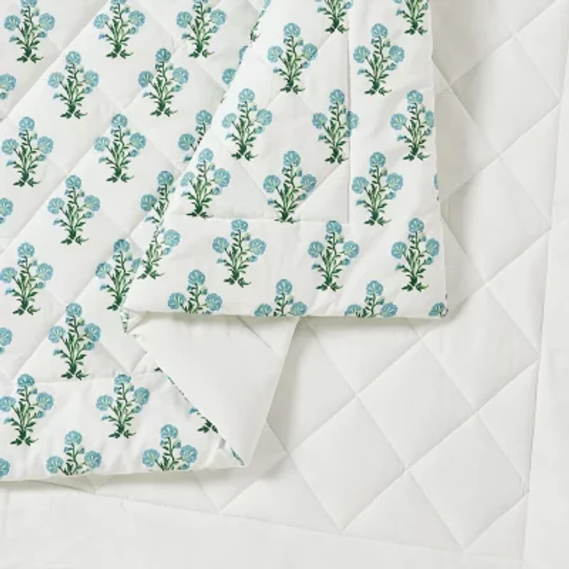 Laurel & Mayfair Paradise Stamp Floral 3-pc. Quilt Set