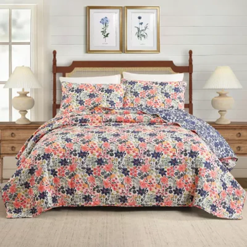 spartina 449 Marsh Hens Cotton 3-pc. Reversible Quilt Set