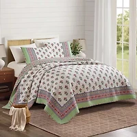 Modern Heirloom Serena Floral Cotton Reversible Quilt Set