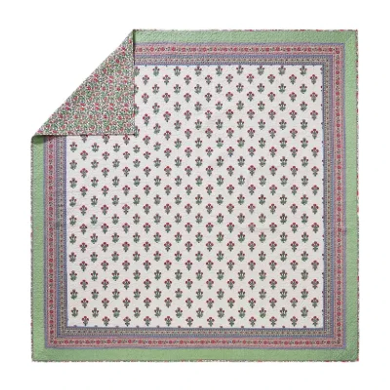 Modern Heirloom Serena Floral Cotton Reversible Quilt Set