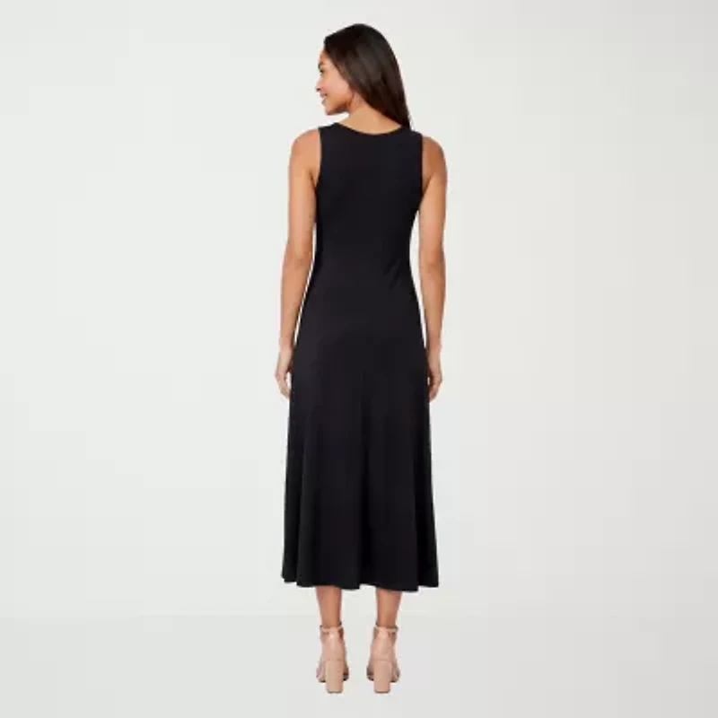24seven Comfort Apparel Womens Scoop Neck Sleeveless Maxi Dress