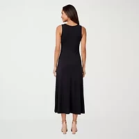 24seven Comfort Apparel Womens Scoop Neck Sleeveless Maxi Dress